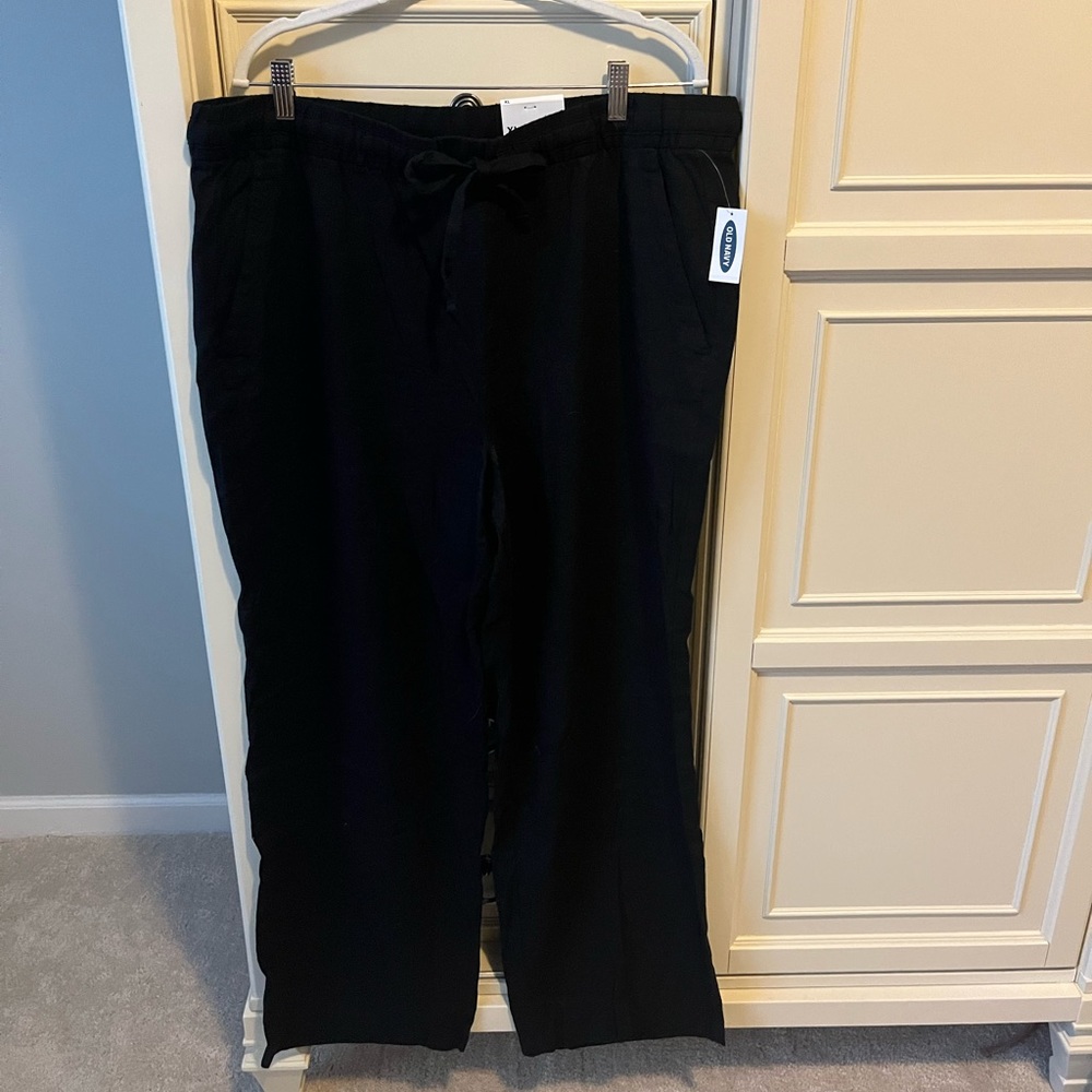 Old Navy black linen pants, NWT, size XL